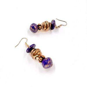 🎉HP🎉 NWOT - Artisan Purple & Antiqued Gold Tone Beaded Drop Fishhook Earrings